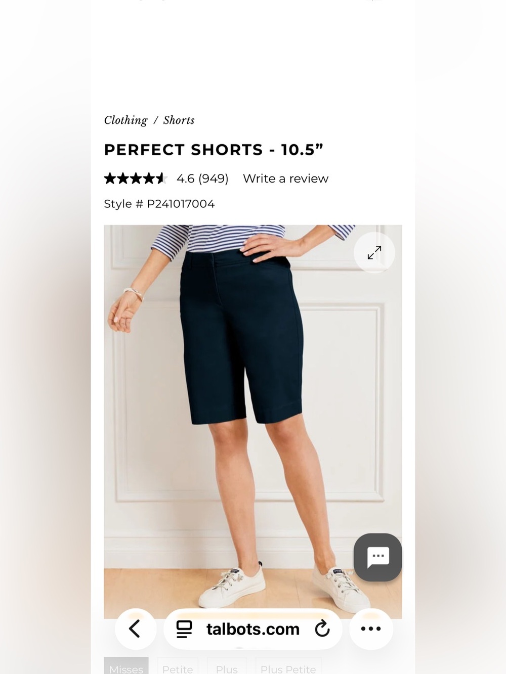 Talbots blue “Perfect Shorts” size 20 Woman’s Petite
